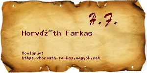 Horváth Farkas névjegykártya